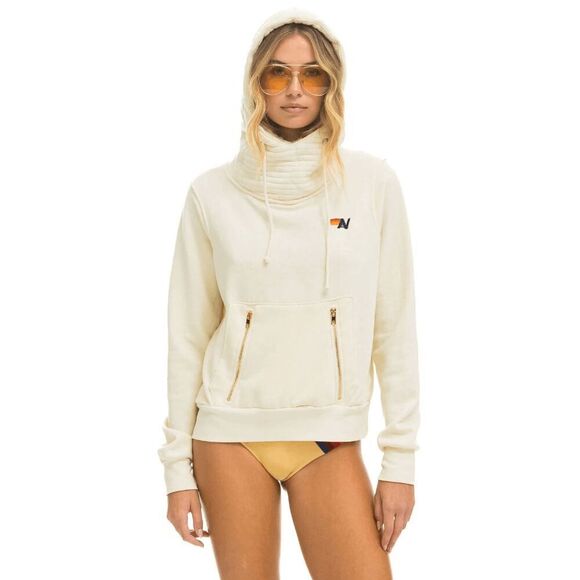 Aviator Nation Unisex NINJA PULLOVER HOODIE - VINTAGE WHITE 2XL - Picture 1 of 6